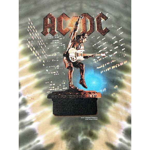 2001 AC/DC Stiff Upper Lip Tour Concert Band T Shirt Double Sided Tie Dye Mens L - Picture 4 of 15